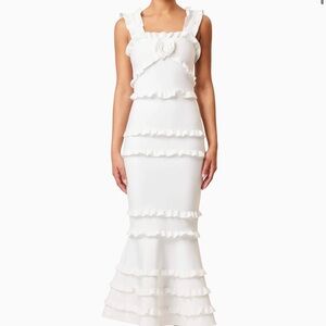 ISO White Ruffle ELLIATT Dress
